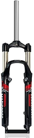 ZCXBHD MTB Suspension Fork 26 Inch Mountain Bicycle Front Fork 100mm Travel 1 1/8 Straight Tube QR 9mm Disc/V Brake Aluminum Alloy Fork (Color : Black Red, Size : 26in)
