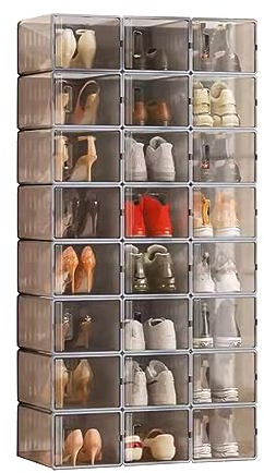 Schuhboxen 24pcs Große Schuh Aufbewahrungsbox, Schuhschachteln Aus Transparentem Kunststoff Mit Deckel, Stapelbare Und Stabile Schuhbox, Schuh Organizer Container Für Männer/Frauen