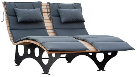 Home Deluxe - Wellenholzliege Taiga inkl. 2X Auflage- Waldsofa Schwungliege Relaxliege