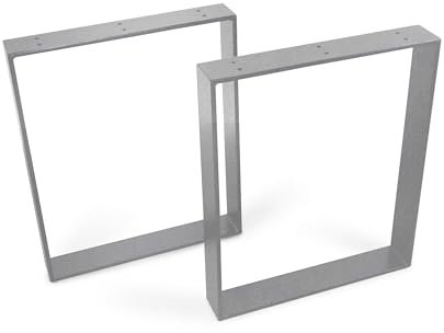 ModernLOFTart Tischbeine Metall Tischkufen 2 Stück - Tischgestell Metall aus 1cm Dickem Flachstahl Gefertigt - Tischfüße für Esstisch, Schreibtischbeine, Konferenztisch Füße