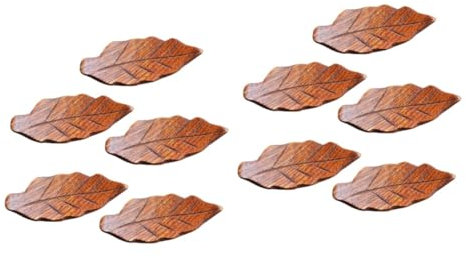 LIFKOME 10pezzi Pz di Supporti per Bacchette Legno Forma di Foglia Poggia Bacchette Cucchiai e Forchette per Decorazioni da Tavola Giallo