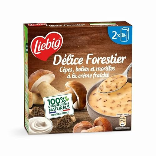 Soupe Liebig Délice Forestier aux Cèpes, Bolets, et Morilles à la Crème Fraîche - 2x30cl Savoureusement Crémeuse - Le Lot De 3