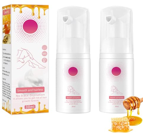 Honey Mousse Hair Removal Spray, Spray de Depilación, Depilatorio para Mujeres y Hombres, Crema Depilatoria, Suave y No Irritante para Rostro, Axilas, Brazos, Piernas, Bikini