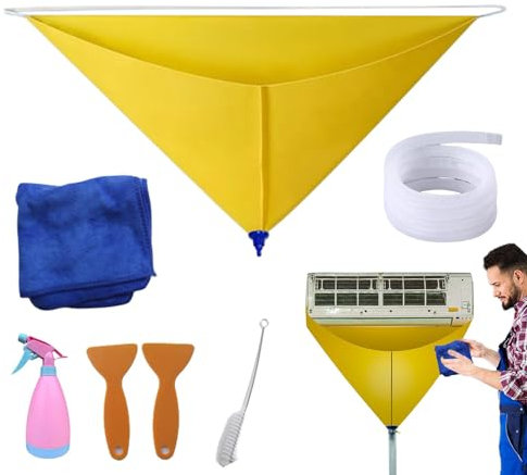 Kit de limpieza split para aire acondicionado, cubierta para aire acondicionado - Kit de lavado dividido reutilizable | Juego de lavado de polvo Kit de limpieza dividido, cepillo de desechos