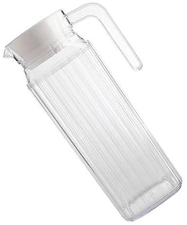 COLLBATH Cold Water Kettle 1.1l Stripe Juice Pot with Lid, Hot and Cold Beverage Water Bottle for Home and Outdoor Use