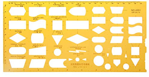 MinnowXY K Harz Flussdiagramm Symbol Zeichnung Vorlage Lineal Schablone Messwerkzeug Student