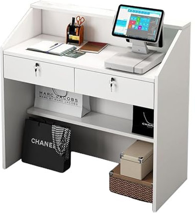 Moderner Empfangstresen für Büro/Schönheitssalon, mit Schubladen, 80 cm