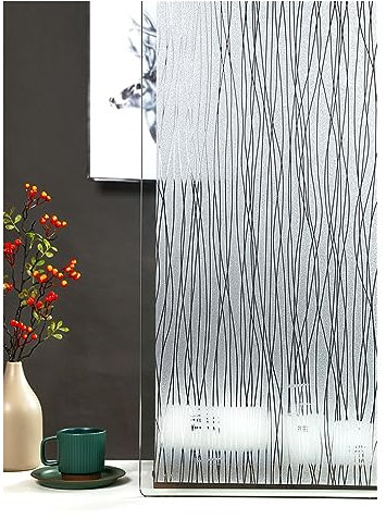 Fensterfolie Selbsthaftend Fenster-Sichtschutzfolie, 3D-Vinyl, nicht klebend, statisch haftend, Dekor, Fensteraufkleber, Wärmeregulierung, Anti-UV-Glastürfolie for die Heim- und Bürodekoration Fenster