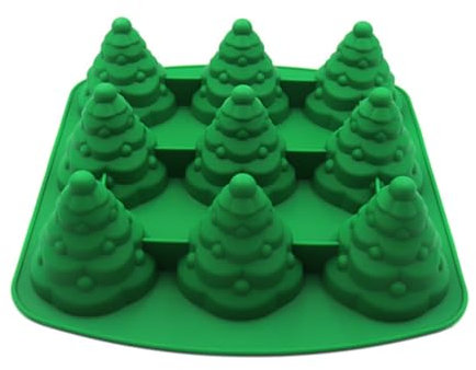 WATIIFUFU Keksform Mit Weihnachtsbaum- 9-in-1 Grüne Silikonform Backwerkzeug Für Festliche Leckereien