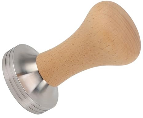Presse à café Tamper Café Tamper avec Poignée en Bois Facile à Utiliser Extraction Exceptionnelle Tamper à café Presse à Main pour Machines à café (Bois naturel 58mm)