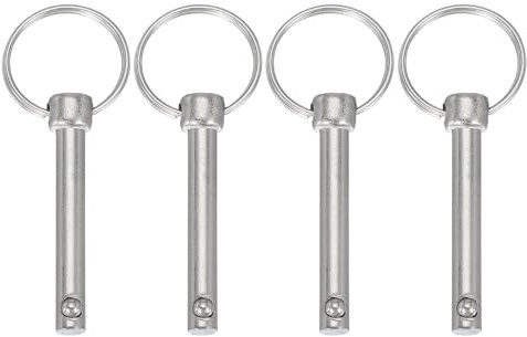 sourcing map Perni a sgancio rapido, diametro 6 mm, lunghezza utilizzabile 32 mm, lunghezza totale 66 mm, perno superiore Bimini in acciaio al carbonio per accessori per barche, confezione da 4