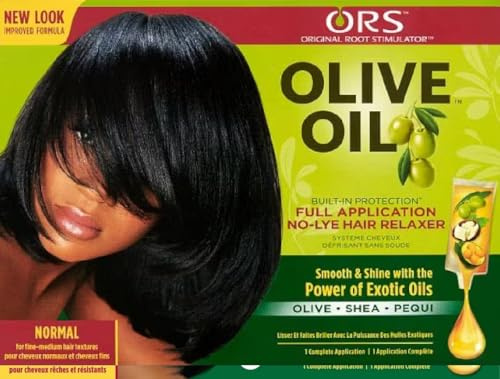 Olive Oil Hair Relaxer – Normal Strength | 1 Application for Smooth, Frizz-Free Hair