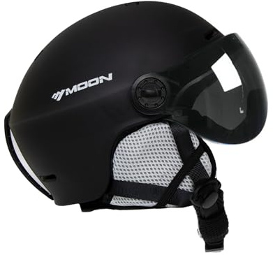 EnzoDate 2-en-1 détachables Pare-Vent Casque de Ski Anti-buée Anti-UV Lunettes de Ski intégrées pour Le Snowboard