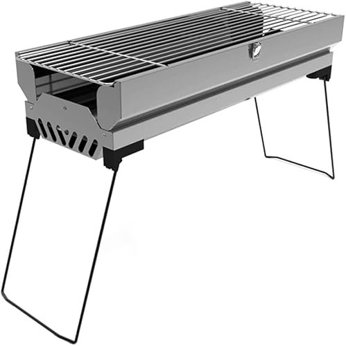 Barbecue Portatile da Esterno Pieghevole, griglia a Carbone Affumicato, Barbecue da Tavolo per Feste in Giardino
