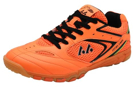 sekiueo Herren Badmintonschuhe Tischtennis Squashschuhe Atmungsaktive Leichte Sneakers Für Den Platz,Orange,43 EU