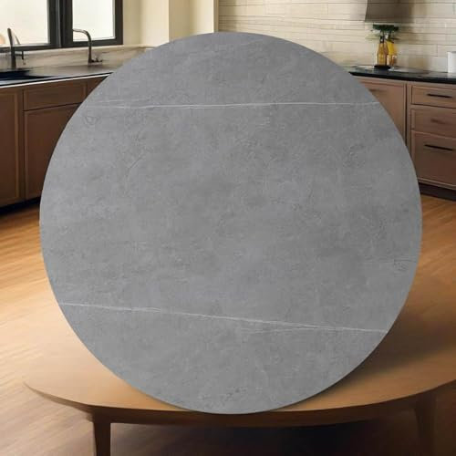 Decmiroor Grande Table Plateau Tournant en Marbre, Rond Plaque de Service Rotatif 360°, Assiette de Service Rotative pour Les Dîners de Famille Et Les Fêtes(Gray,60cm/24)