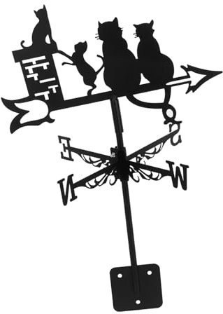 Toddmomy Girouette Décorative Chat Métal pour Toit Ou Jardin Indicateur Direction Vent