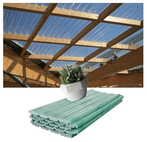 FRP-Tageslichtplatten,Wellplatte,Isolierende Wellbahn, Profilplatten Trapez,Dachplatten,Transparent Kurzrollen,für Wintergarten-Carport-Gewächshaus,Anpassbar（1.5mm）(3pcs,0.9*1.3M/35*51IN_1.5MM)