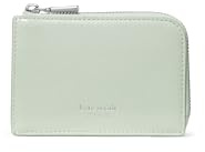 Kate Spade New York Crinkle Patent Leather Mini Zip Card Case, Mint Frosting