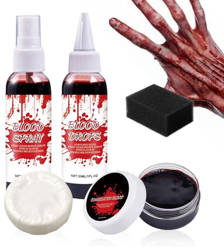 Kit Sang Artificiel Halloween Kit de Gel Sanguin Dégoulinant et Épaissi