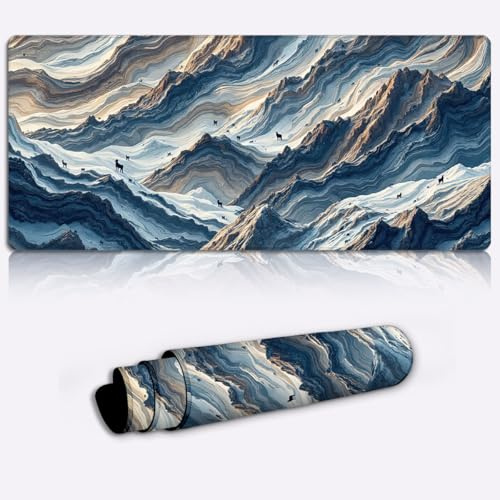 mountains meet motion Gaming Mouse Pad Non-Slip Rubber Base Pad Office Home Novelty Printed Desk Accessory Laptop Desktop Printed Art Ergonomic 600 * 350 * 4mm