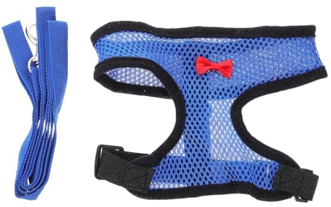 jojofuny Verstellbares Atmungsaktives Hühnergeschirr mit Mesh brustgurt und Leine Komfortabel für Hühner Enten und Gänse Tragbar für Outdoor aktivitäten Modischer Blauer Zufällige Farbe