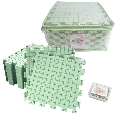Juego de 9 alfombrillas de bloqueo,Almohadillas De Ganchillo Extra Gruesas,para tejer tablas de bloqueo extra gruesas con rejilla,100 Puntadas t,Para Proyectos De Ganchillo y Fieltro,Verde