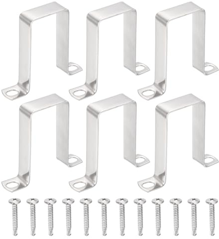QUARKZMAN 6Pcs Abrazadera En Forma De U Para Tubo Cuadrado 40x80mm Soporte En Forma De U De Acero Inoxidable 304 Abrazadera De Correa Cuadrada Con Tornillos Autoperforantes Phillips