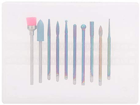 Hapivida 10pces Embouts de Forêt à Ongles Électrique, Set de Polisseur pour Manucure Pédicure, Accessoire de Meulage pour Retirer les Gels, Exfolier la Peau, Polir, Usage à Domicil