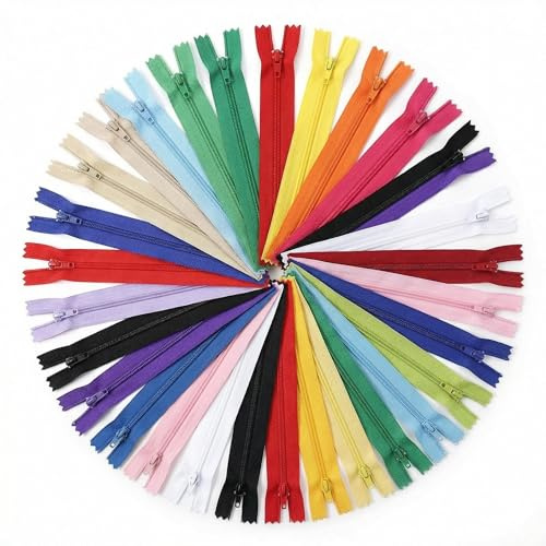 WKXFJJWZC 40 cremalleras de bobina de nailon mixtas para manualidades de alcantarillado (23.6 pulgadas) de 60 cm y FGDQRS (20/color)