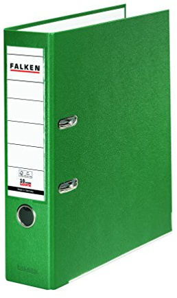 3x PP-Color Kunststoff-Ordner 8 cm breit DIN A4 grün FALKEN | Made in Germany Kunststoffbezug außen Papierbezug innen Vegan