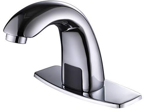 Charmingwater Touchless Bathroom Sink Faucet, Motion Automatic Sensor Faucet with Hole Cover Plate, Chrome