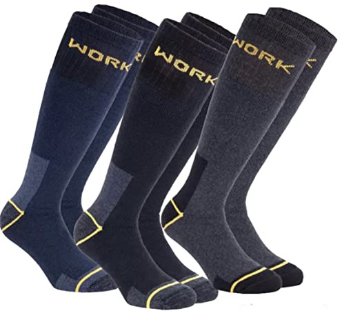 Lucchetti Socks Milano Calze da Lavoro Uomo Lunghe Rinforzate Protettive Traspiranti in Cotone Spugna (6 Paia) (IT, Numero, 39, 42, Regular, Regular, 6 Paia Dark Esercito)