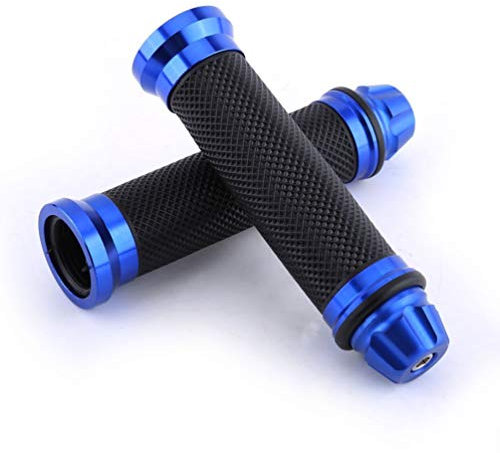 Puño Moto Universal, Empuñadura de Manillar de Motocicleta para Manillar de 7/8 22mm, Agarraderas para Moto Aluminio CNC Antideslizantes Motocicletas Perillas Motocross para Moto Bici (10)