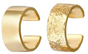 Elli Ohrringe Damen Earcuff Set Breit Basic Gehämmert in 925 Sterling Silber