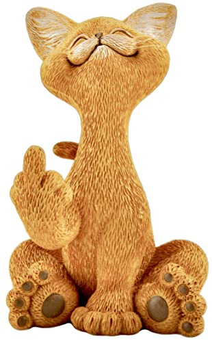 JFSM INC. Catitude - Skurrile Katze hebende Mittelfinger Figur - Lustig Machen Sie Sich bereit für Lachen - Stressabbau - Geschenke für Katzenliebhaber, Katzenmutter
