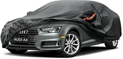 Kayme Autoabdeckung Wasserdicht Atmungsaktiv Passend für 2015-2024 Audi A4 (B8 B9), Vollgarage Autoplane für Regen Sonne Staub Schutz, Auto Abdeckplane Faltgarage Abdeckung(3-7 Tage liefern)