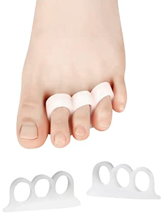 6 Pack Toe Separators Hammer Toe Straightener, Three Pairs of 3-Loops Toe Spacers for Bunion Corrector for Men and Women, Toe Spacers for Yoga, Overlapping Toe, Bunion Relief