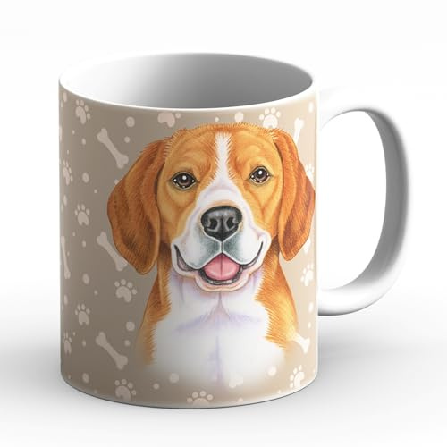 power gift BEAGLE – Taza de café o para Le The. Tazas Con Patrón De Perro Y Gatos. Tu animal prehere: perfecto para los amantes de los animales. Taza de cerámica.
