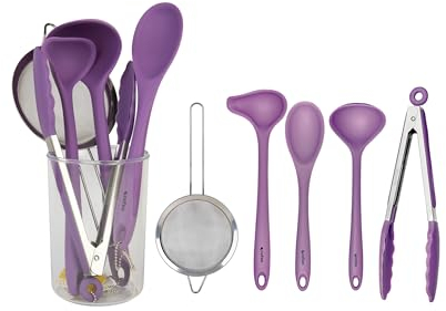 Cofan Pack de 6 utensilios para la cocina | Utensilios de cocina en color morado | Gama Vergini