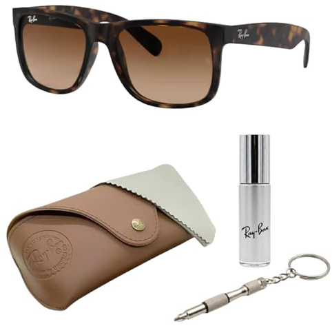 Ray-Ban RB4165 JUSTIN Klassische quadratische Form Sonnenbrille mit Brillen-Set, hohe Stegpassform, quadratische Sonnenbrille