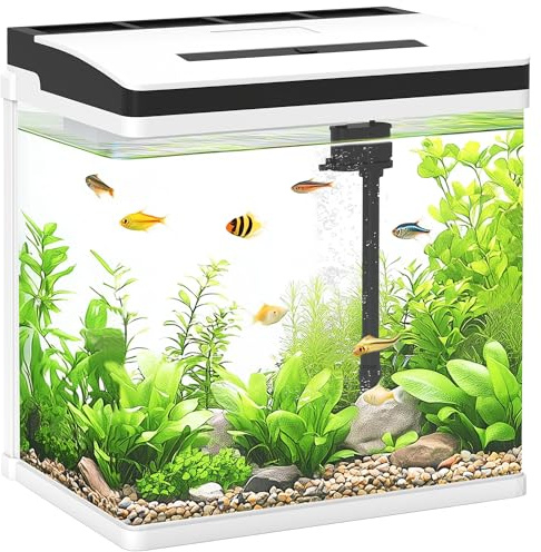PawHut Fish Tank 28L Glass Aquarium with Filter for Goldfish 38 x 26 x 40cm