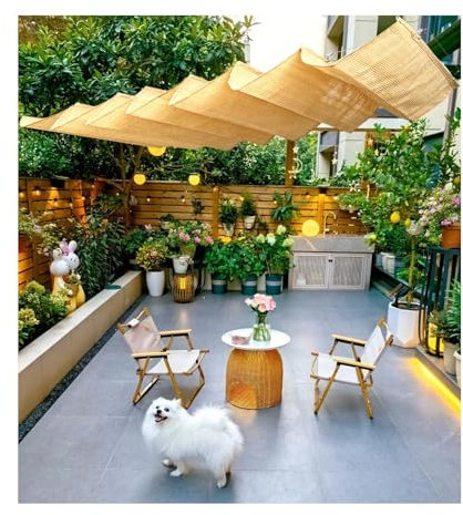 Wave shade cover,Wave Shade Sail,retractable,retractable shade cover,wave Sun cover canopy,for Porch Garden Beach Sun Shade Pavilion Grape Trellis Grill Gazebo Modern(Size:W2.6*L10m/W8.53*L32.81ft)