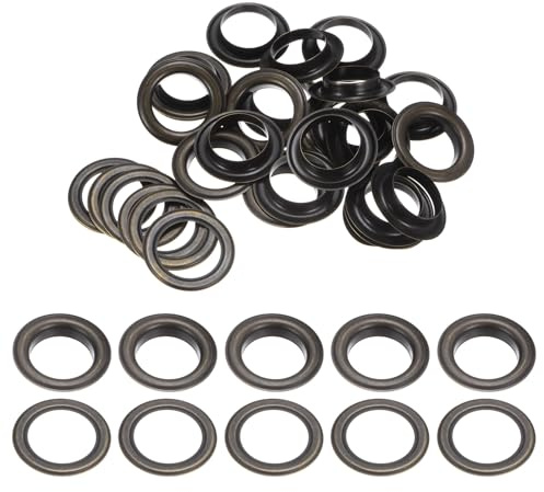 QUARKZMAN 20 Set Set di Occhielli con Rondelle 1 per Pelle Tessuto Bronzo | Kit di Fissaggio in Ferro, Artigianato Fai Da Te