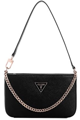 GUESS Noelle Mini Top Zip Shoulder, Borsetta Donna, Nero, One Size