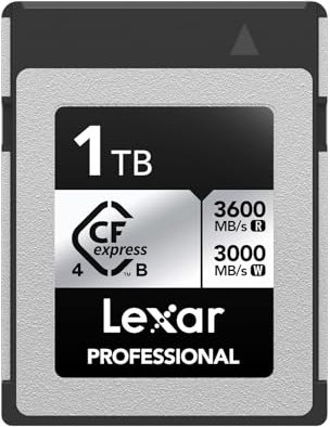 Lexar Professional CFexpress 4.0 Typ B, 1TB | Bis zu 3600MB/s Lesen, 2600MB/s Schreiben, Für 8K Raw Video, Für DSLR, Rückwärts mit XQD Kamera