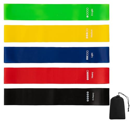 Narwhal Fitnessbänder 5er Set Resistance Bands TPE Material Widerstandsbänder Krafttraining Gymnastikband für Fitness Yoga Pilates Unisex Home Krafttraining Fitnessstudio Outdoor Fitness