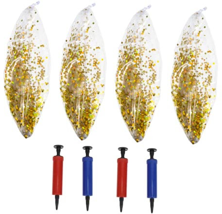 ibasenice 4 Pz Pallone Da Spiaggia Con Paillettes Gonfiabile Galleggiante Per Piscina Motorizzato Palloni Da Spiaggia Alla Rinfusa Pallone Da Spiaggia Gigante Balli Estivi Pvc Golden