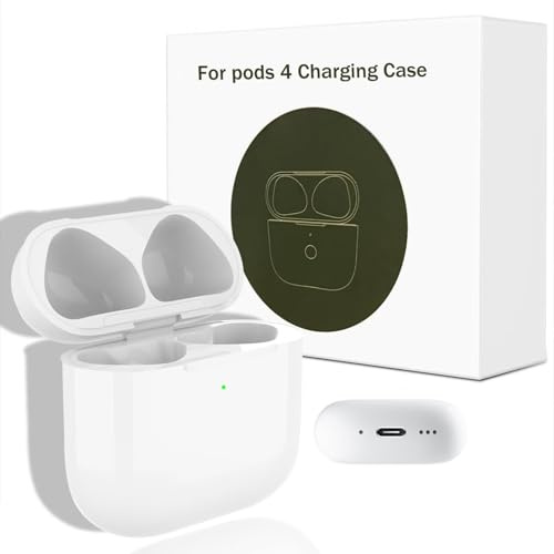 XIEANDKONG Estuche de Carga inalámbrica Compatible con Air Pod de 4 generación (2024), Estuche de Carga de Repuesto con Puerto USB-C, botón de sincronización de emparejamiento Bluetooth, Solo Estuche