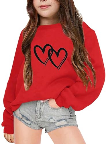 Generisch Sudadera con capucha vestido mujer niños otoño e invierno parte letras impresas cuello redondo manga larga sudadera amistad suéter niña